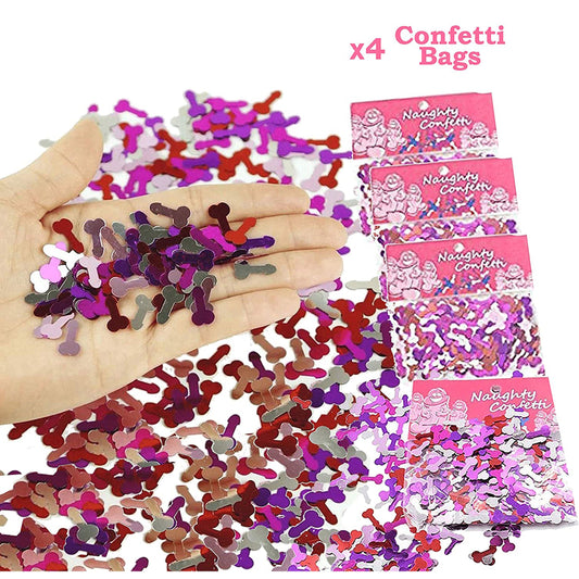 Bachelorette Party Decorations Confetti I Funny Pecker Parties I 4 Bags of Confetti I Hen Girls Night Out Naughty Props