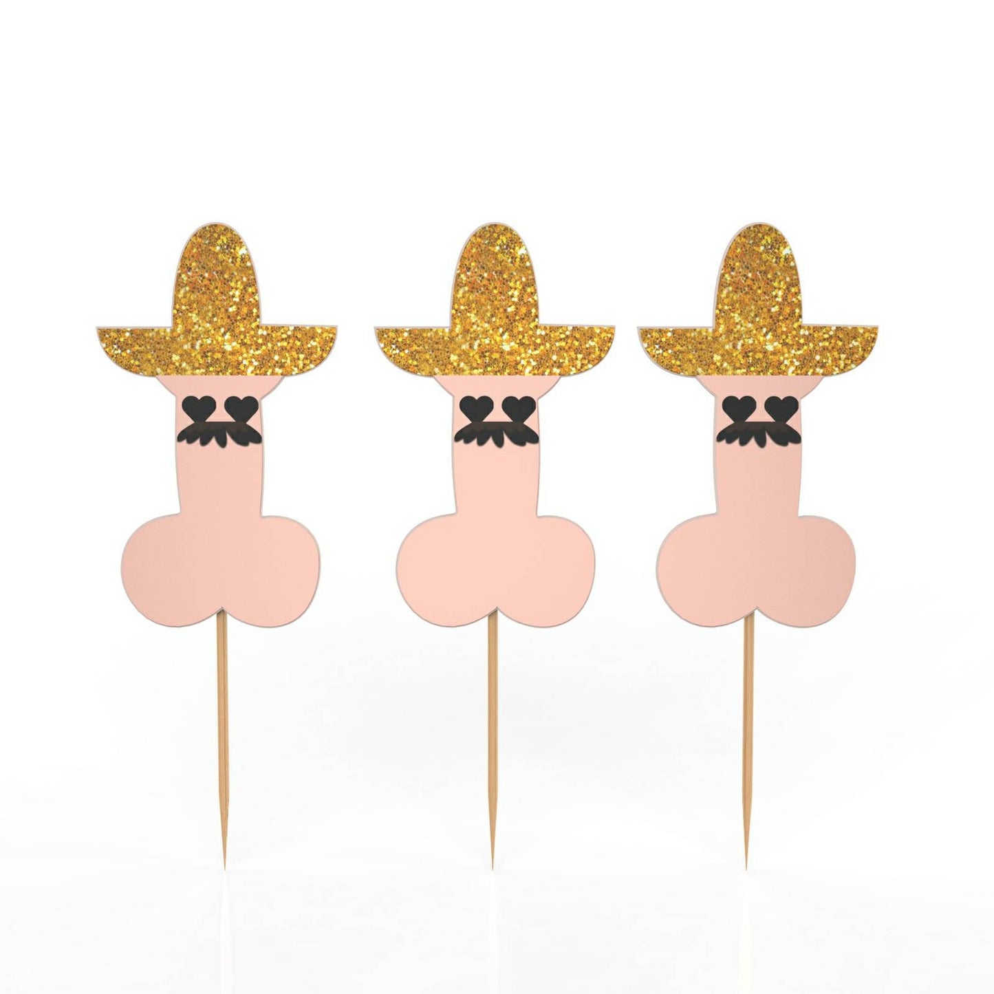 36 Cupcake Toppers Penis Bachelorette Party Decorations funny Hat Man Willy Bridal Shower Supplies