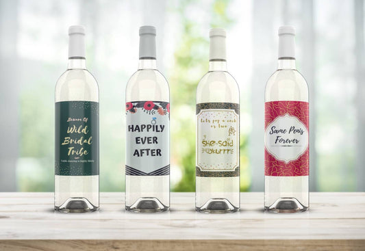 4 Wine Labels for Bachelorette Party Decorations Funny Bridal Shower supplies
