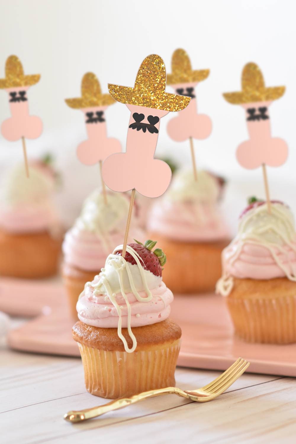 36 Cupcake Toppers Penis Bachelorette Party Decorations funny Hat Man Willy Bridal Shower Supplies