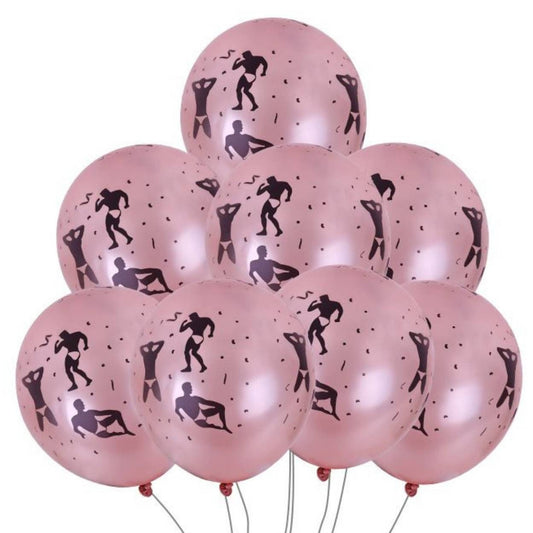 Bachelorette party Decorations 12 Rose Gold Stripper Men Balloons Gag Gift Birthday Parties Supplies