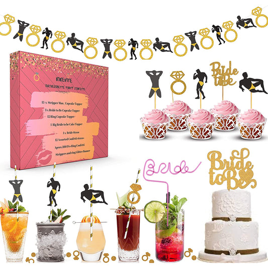 Bachelorette Party Decorations Kit I Bar Snack Table Décor I Bridal Shower Supplies
