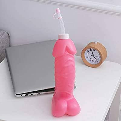 large penis water bottle hot pink