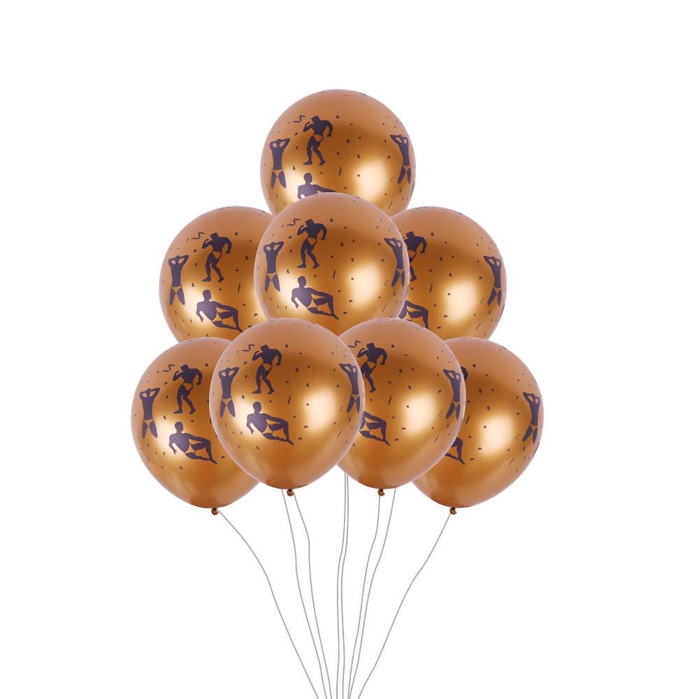 Bachelorette party Decorations 12 Gold Stripper men Balloons Gag Gift –  Naughty Bachelorette